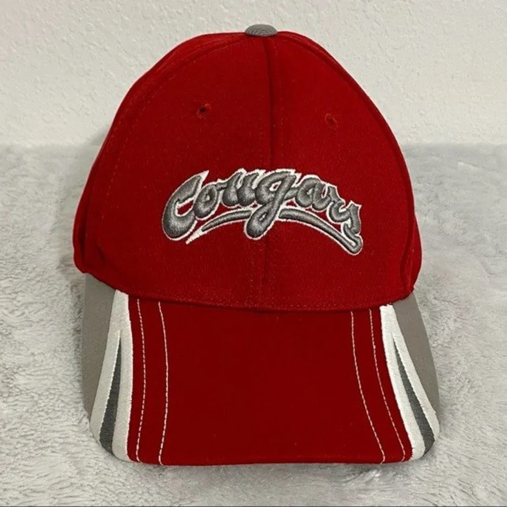 WSU Cougars Cap Crimson Gray Adjustable Washington State Russell Athletic
